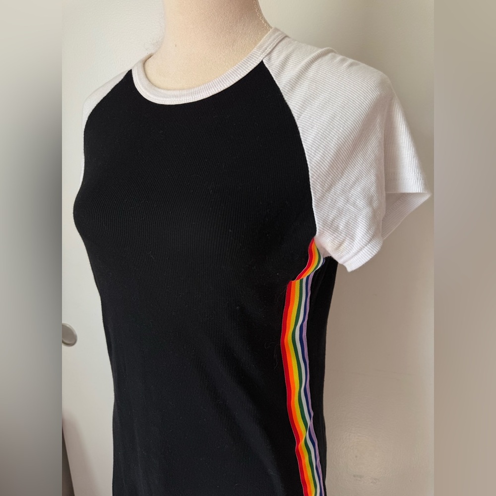 Delia’s x Dolls Kill Ribbed Rainbow Black 90s Style Dress XL 1X Plus Size